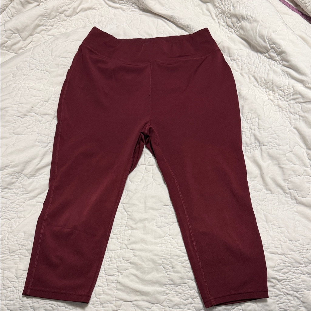 Pop Fit Burgundy Activewear Leggings